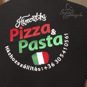Pizzeria hímzett póló
